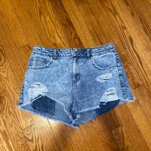 Refuge distressed denim shorts
